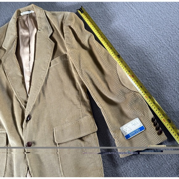 Vintage Land's End Corduroy Cotton Blazer Tan Elbow‎ Pads 43R NWT VTG - Picture 7 of 11